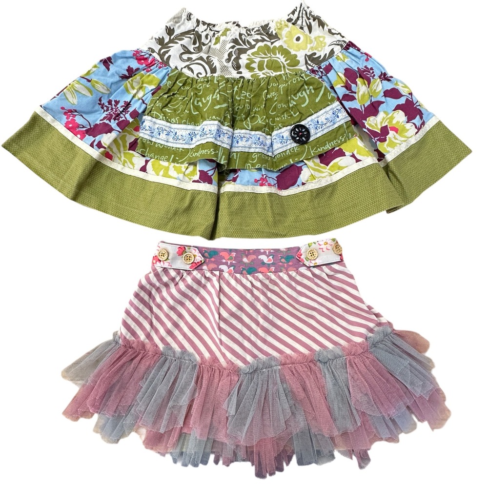 Matilda‎ Jane Girls Skirt Bundle Tiered Ruffle Floral Print Size 4